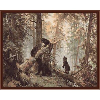 paint by number on canvas with nature forest and animal picture design GX6511