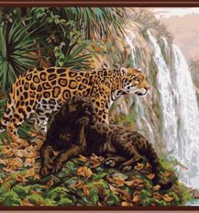la pintura por número sobre lienzo con diseño de los animales gx6514