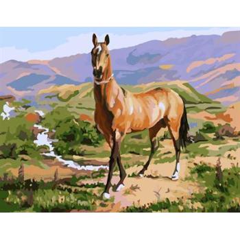 abstract oil paint by number GX6703 running horse picture 2015 new design