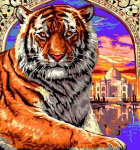 Tier-design tiger Bild abstrakt Ölfarbe durch die anzahl gx6690 yiwu kunst lieferanten