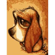 2015 new naturel abstract oil canvas painting by numbers with animal dog picture design GX6728