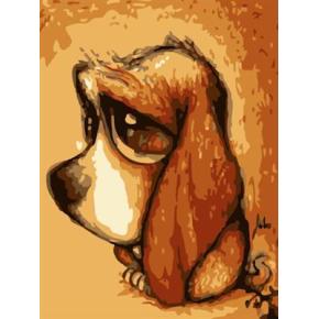 2015 neue naturel abstrakten Öl leinwand malen nach zahlen tier mit hund bildgestaltung gx6728