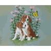 dog and butterfly design oil painting by number 2015 factory hot selling picture GX6770