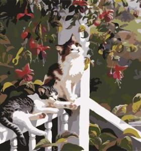 Handmaded pintura de acrílico en la lona GX6794 diseño del gato pintura by número
