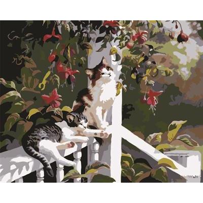 Handmaded pintura de acrílico en la lona GX6794 diseño del gato pintura by número