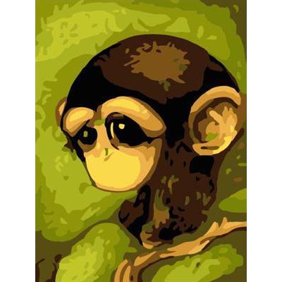 2015 new naturel abstract oil canvas painting by numbers with animal monkey picture design GX6729