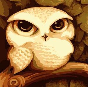 2015 new naturel abstract oil canvas painting by numbers with animal owl picture design GX6732