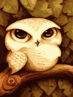 2015 new naturel abstract oil canvas painting by numbers with animal owl picture design GX6732