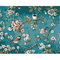 oil painting by number 2015 factory hot selling picture GX6786 flower and bird design