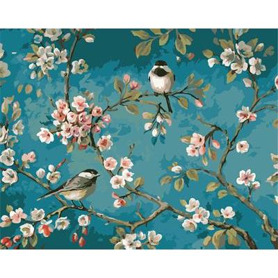 oil painting by number 2015 factory hot selling picture GX6786 flower and bird design