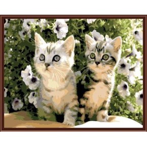 Moderne Ölgemälde nach zahlen auf canvae katze bild tier-design gx6858