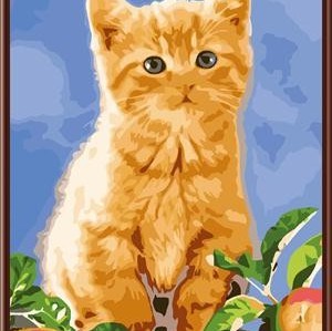 modern oil painting by numbers on canvae cat picture GX6861