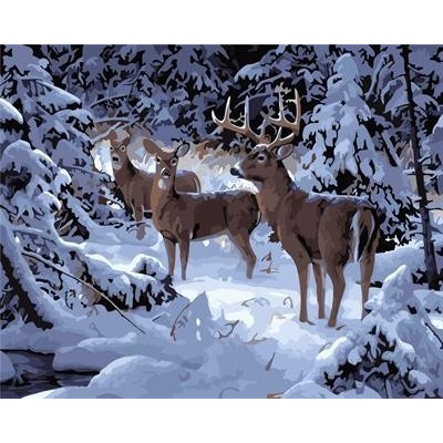 modern oil painting by numbers on canvae animal design deer picture GX6903