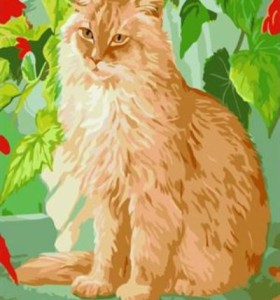 Pintura al óleo abstracta by números con imagen del gato yiwu ventas al por mayor GX6945 pintura marca del muchacho