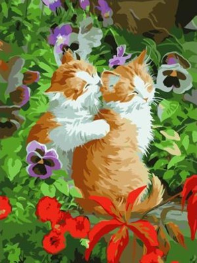 abstract canvas oil painting by numbers with cat picture yiwu wholesales GX6947paint boy brand