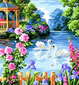 naturel landscape flower and house design oil painting by numbers GX6712