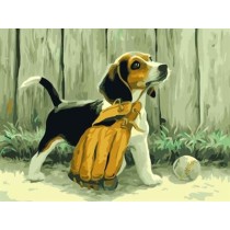 abstract canvas oil painting by numbers with dog picture yiwu wholesales GX6945 paint boy brand