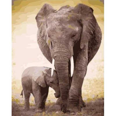 oil painting by number elephants picture painting on canvsa GX6971 factory new design