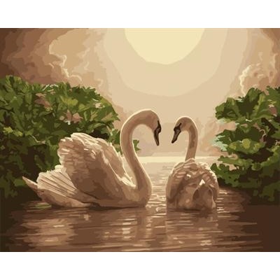 oil painting on canvas by numbers handmaded digital paintings swan picture yiwu wholesales GX6958 paint boy brand