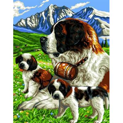 GX6720 animal design dog picture canvas paint by number kit 2015 new design