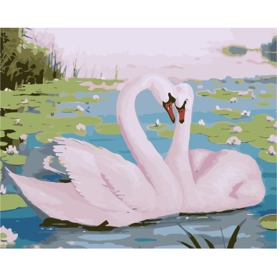 wooden frame swan picture acrylic painting by bumbers kit for home decor GX7228