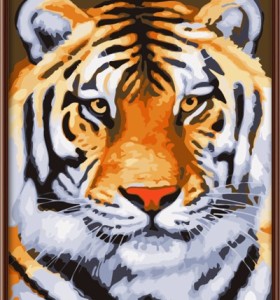 Yiwu art proveedores diseño animal imagen del tigre pintura bricolaje by números para lobby decoración GX7270