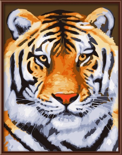 yiwu art suppliers animal design tiger picture diy paint by numbers for lobby decoration GX7270