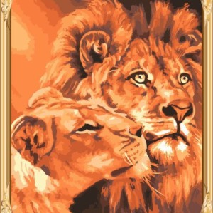 GX7279 wall art hot lion photo diy digital painting by numbers for living room decor