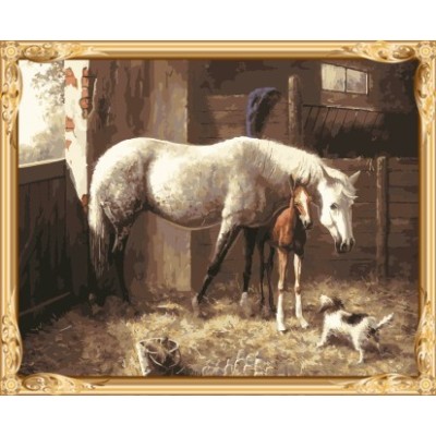 Caliente foto ruso de la lona del caballo pintura al óleo de la decoración del hogar GX7319