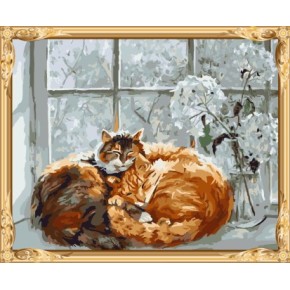Gx7342 pintura acrílica pintura al óleo de diy by números con foto del gato