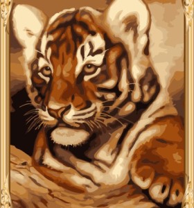 gx7272 neue heiße tiger foto Öl malen nach zahlen für wohnkultur