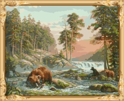 GX7404 bear canavs oil painting by numbers for wholesales