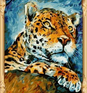 Gx7434 abstracta caliente foto tigre diy pintura al óleo by números
