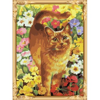 GX7358 yiwu art suppliers cat paint by numbers canvas diy oil painting