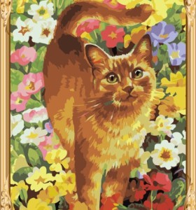 Gx7358 yiwu art proveedores de la pintura del gato by números lienzo diy pintura al óleo