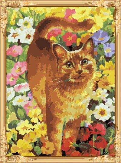 GX7358 yiwu art suppliers cat paint by numbers canvas diy oil painting