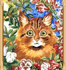 GX7427 paint your own canvas cat photo diy oil painting by numbers for liveing room decor