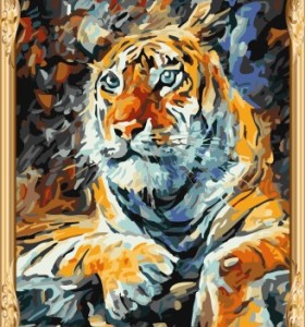 Gx7433 tigre abstracto pintura al óleo de diy by números