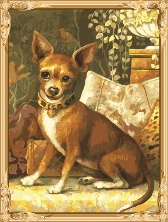 GX7425 animal dog photo paint your own canvas oil painting by numbers