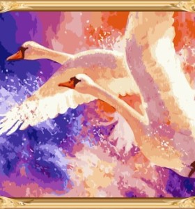 picture by numbers abstract oil painting swan for bedroom decor GX7474