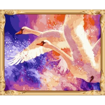 picture by numbers abstract oil painting swan for bedroom decor GX7474