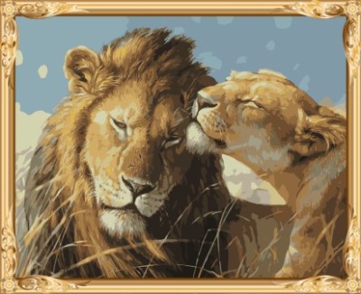 GX7462 coloring with numbers lion canvas oil painting by numbers kits for bedroom decor