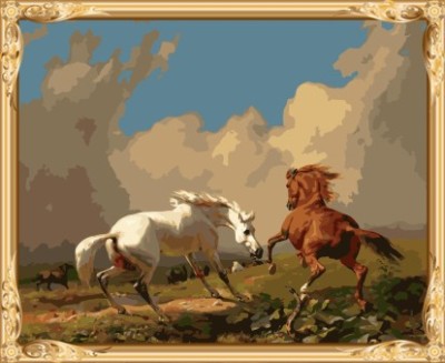 GX7461 coloring with numbers running horse canvas oil painting by numbers kits for bedroom decor