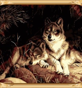 GX7463 picture with numbers wolf canvas oil painting by numbers kits for bedroom decor