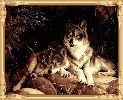 GX7463 picture with numbers wolf canvas oil painting by numbers kits for bedroom decor