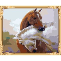 abstrakte wand kunst pferdemalerei färbung von Zahlen für wohnkultur gx7559