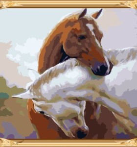 abstrakte wand kunst pferdemalerei färbung von Zahlen für wohnkultur gx7559