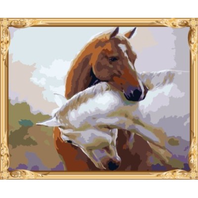 abstrakte wand kunst pferdemalerei färbung von Zahlen für wohnkultur gx7559