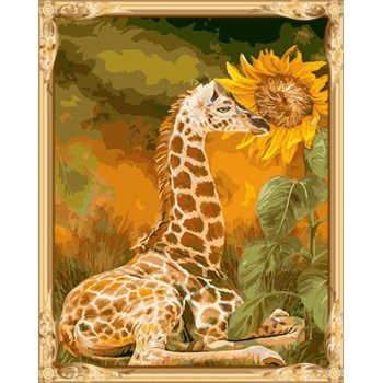 GX 7643 wall art animal and flower canvas oil paint set