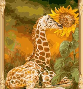 GX 7643 wall art animal and flower canvas oil paint set